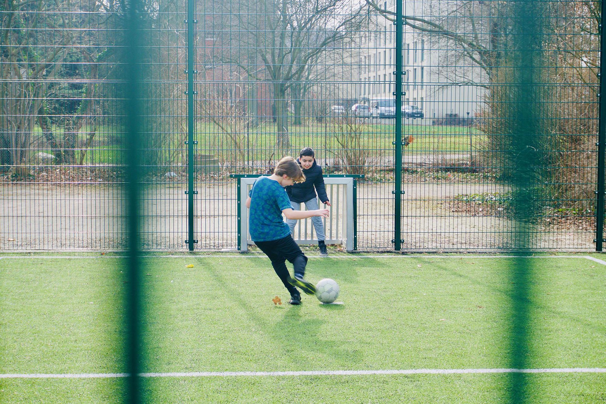 Soccerfeld auf dem Schulhof